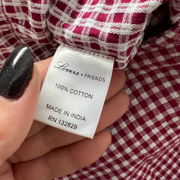 Lovers + Friends Ballard Gingham Plaid Ruffle Mini Skirt Sz XS - Picture 7 of 8